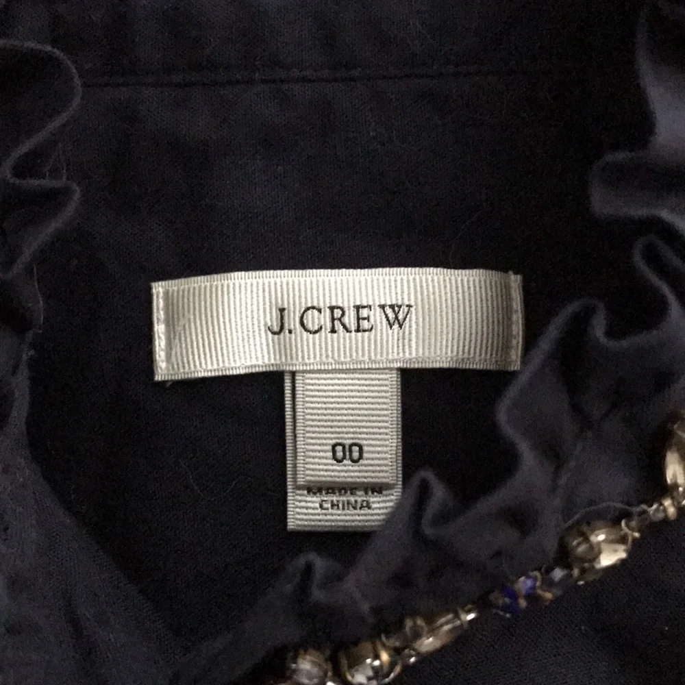 EUC~ J CREW Jeweled Placket Top - Picture 9 of 9